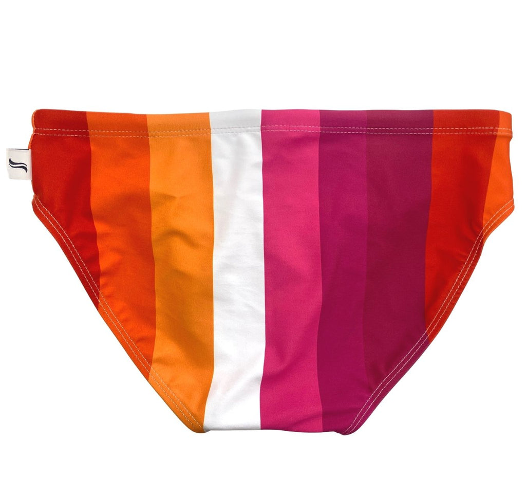 Set the world on fire in these pink and orange swim briefs by Smithers. Solid vertical stripes will always be in fashion, so treat your next pair of Smithers as an investment.