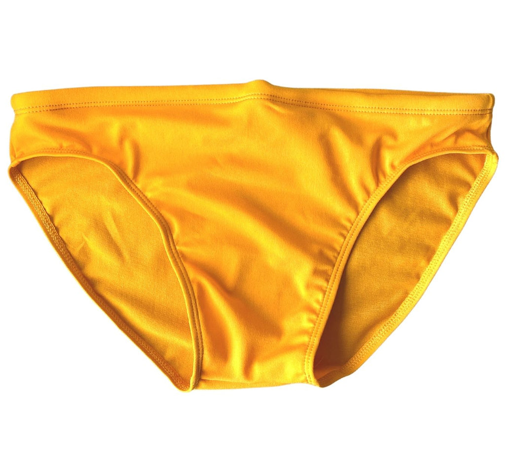 Men's yellow swimsuit. A classic swim brief in bright yellow