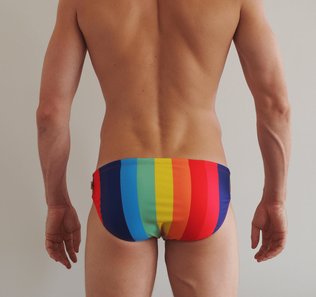 Smithers Swimwear Pride 2020 rainbow speedo from the back